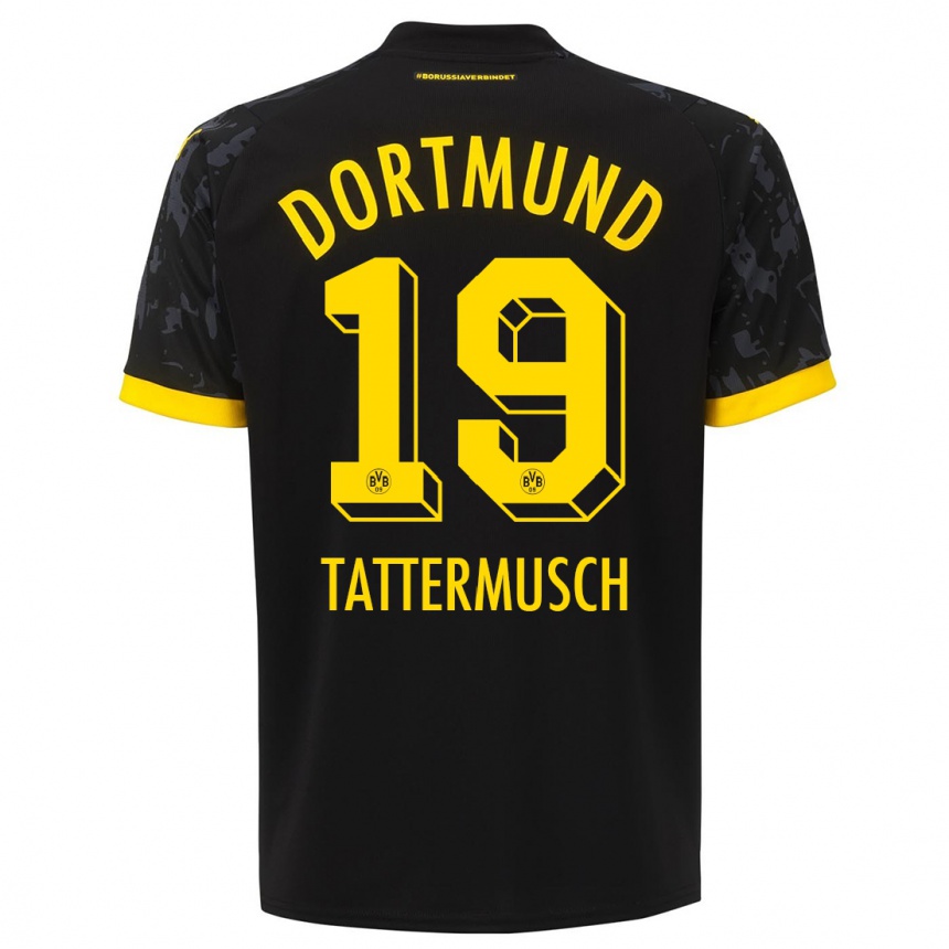 Kids  Ted Tattermusch #19 Black Away Jersey 2023/24 T-Shirt