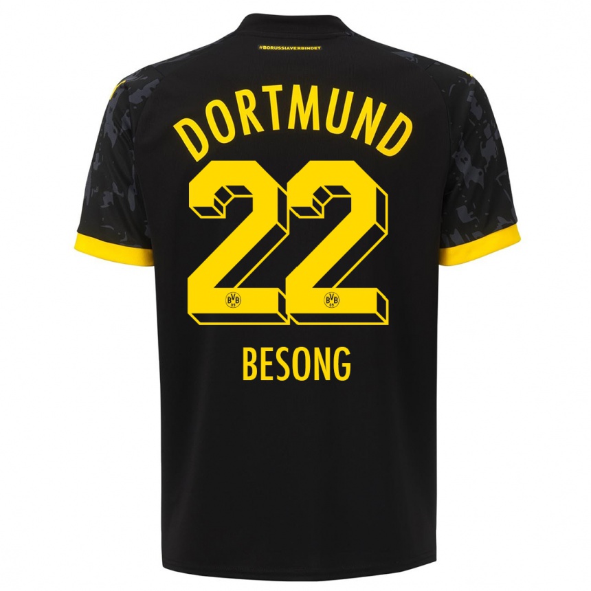 Kids  Paul-Philipp Besong #22 Black Away Jersey 2023/24 T-Shirt