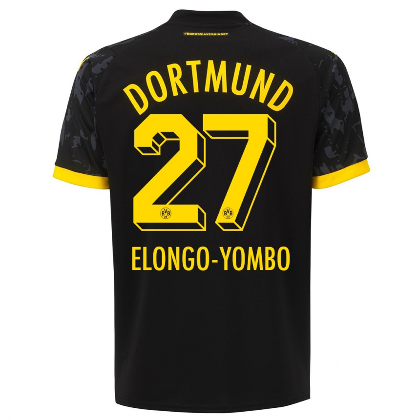 Kids  Rodney Elongo-Yombo #27 Black Away Jersey 2023/24 T-Shirt