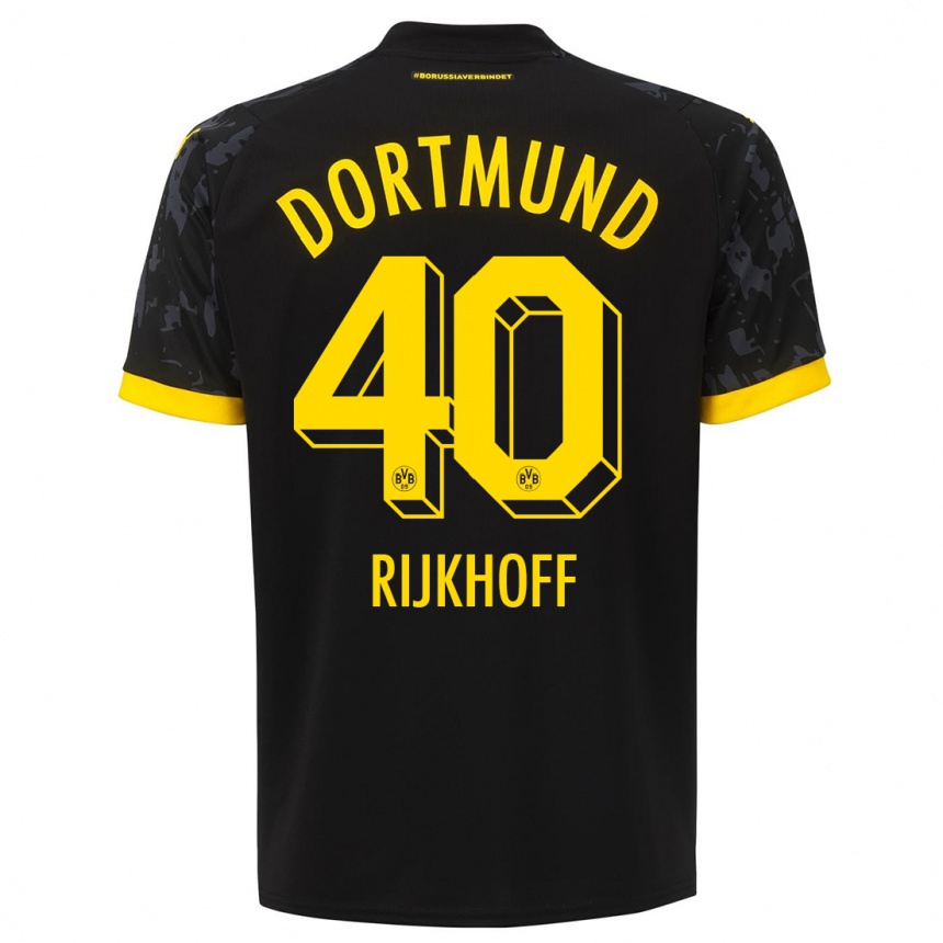 Kids  Julian Rijkhoff #40 Black Away Jersey 2023/24 T-Shirt