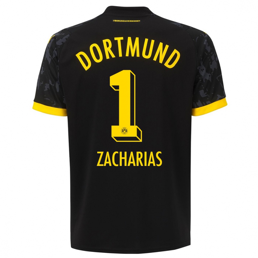 Kids  Marlon Zacharias #1 Black Away Jersey 2023/24 T-Shirt