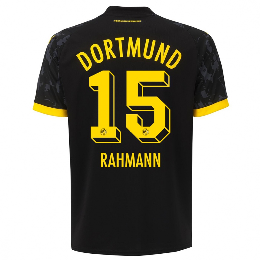 Kids  Luke Rahmann #15 Black Away Jersey 2023/24 T-Shirt