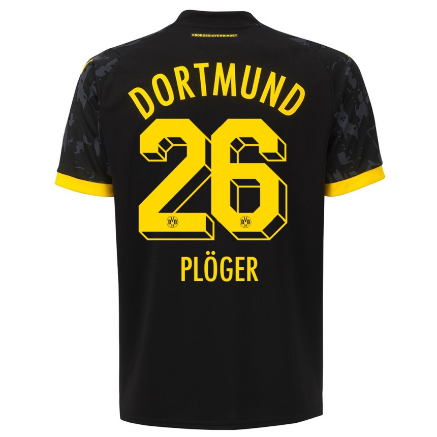 Kids  Dustin Plöger #26 Black Away Jersey 2023/24 T-Shirt