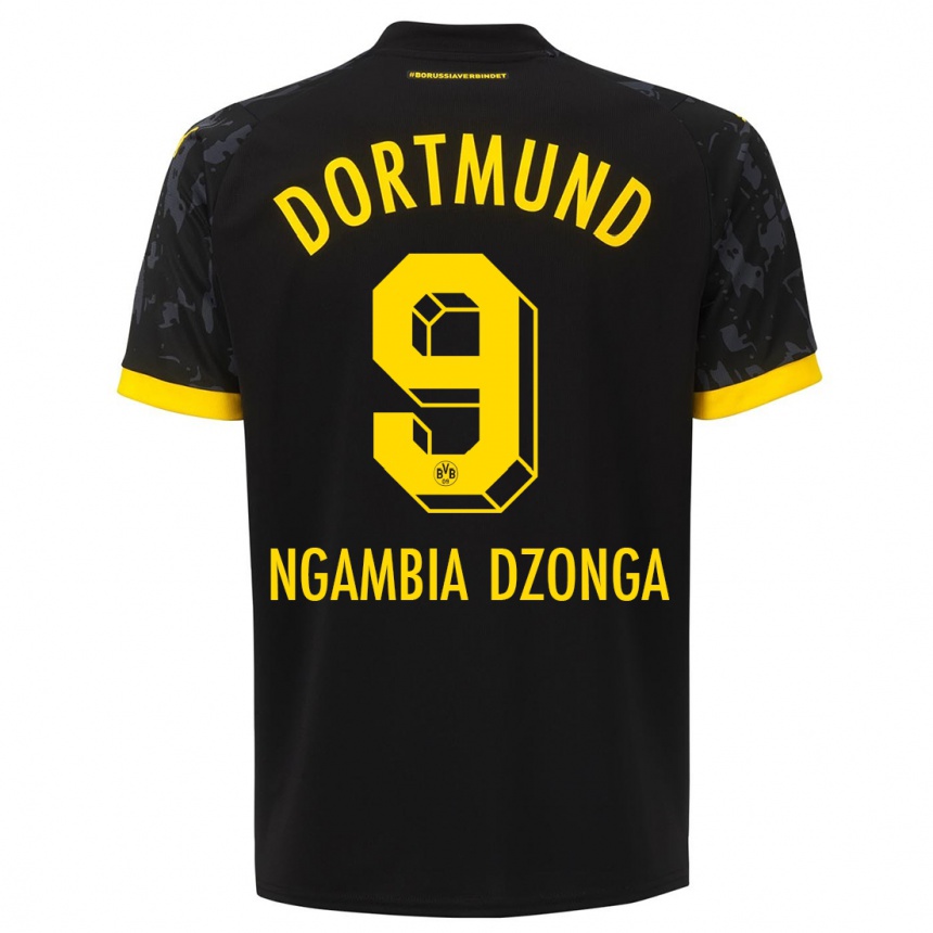 Kids  Diego Ngambia Dzonga #9 Black Away Jersey 2023/24 T-Shirt