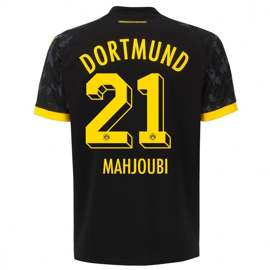 Kids  Anas Mahjoubi #21 Black Away Jersey 2023/24 T-Shirt