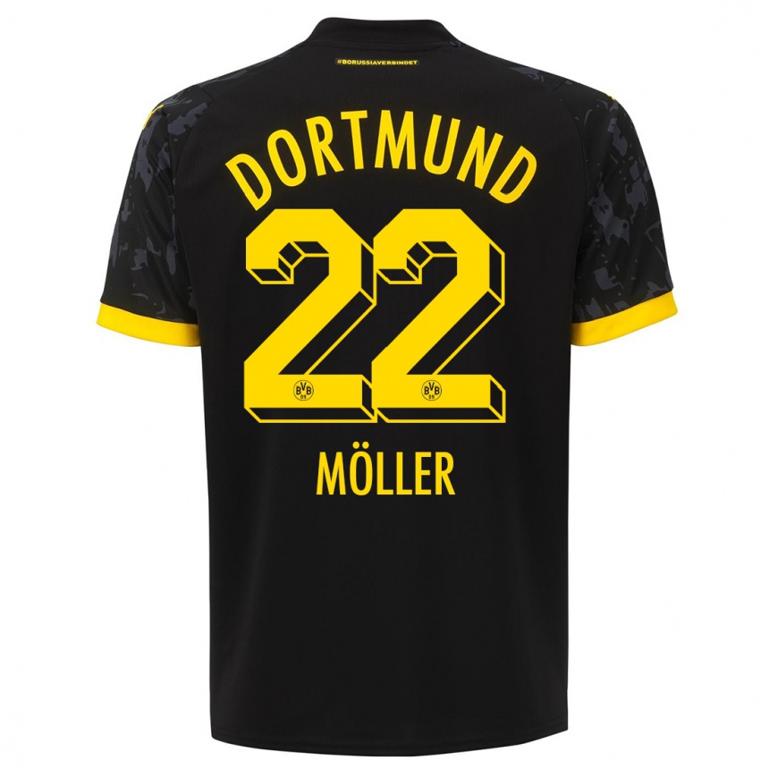 Kids  Paul Möller #22 Black Away Jersey 2023/24 T-Shirt