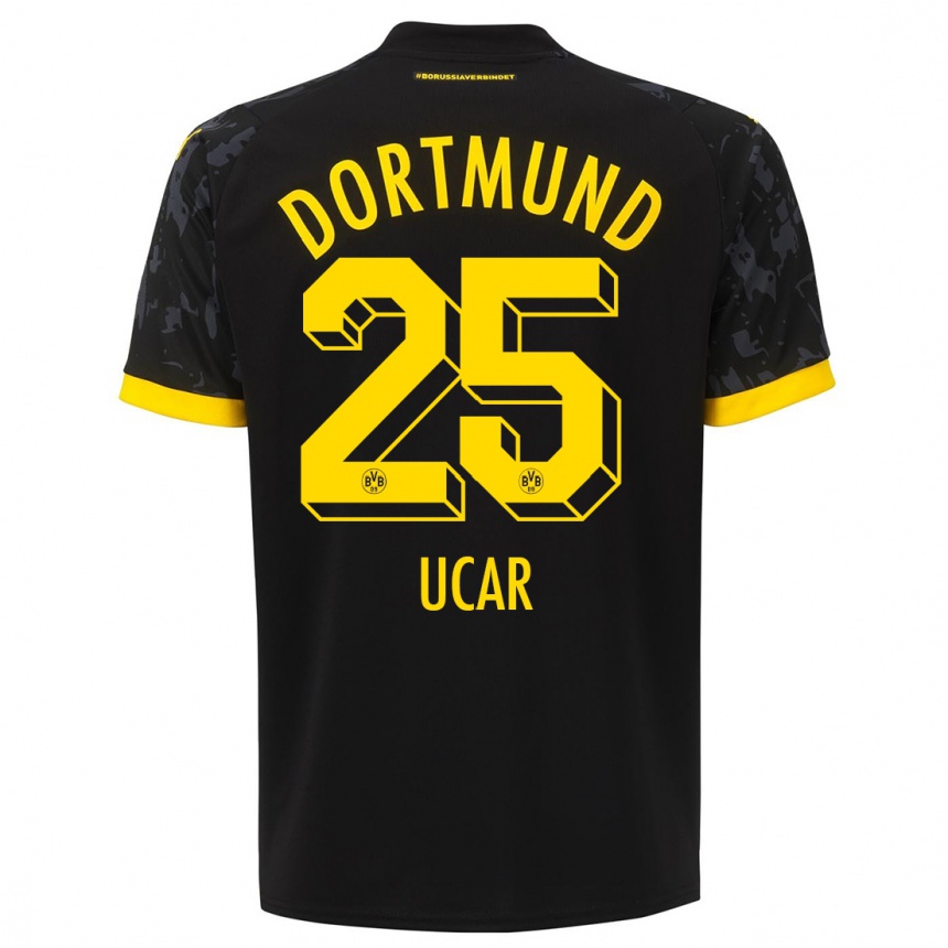 Kids  Leys Ucar #25 Black Away Jersey 2023/24 T-Shirt