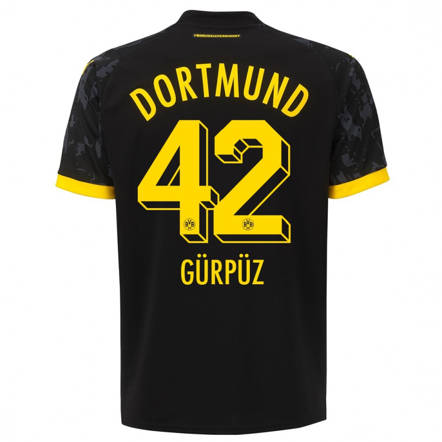 Kids  Goktan Gurpuz #42 Black Away Jersey 2023/24 T-Shirt