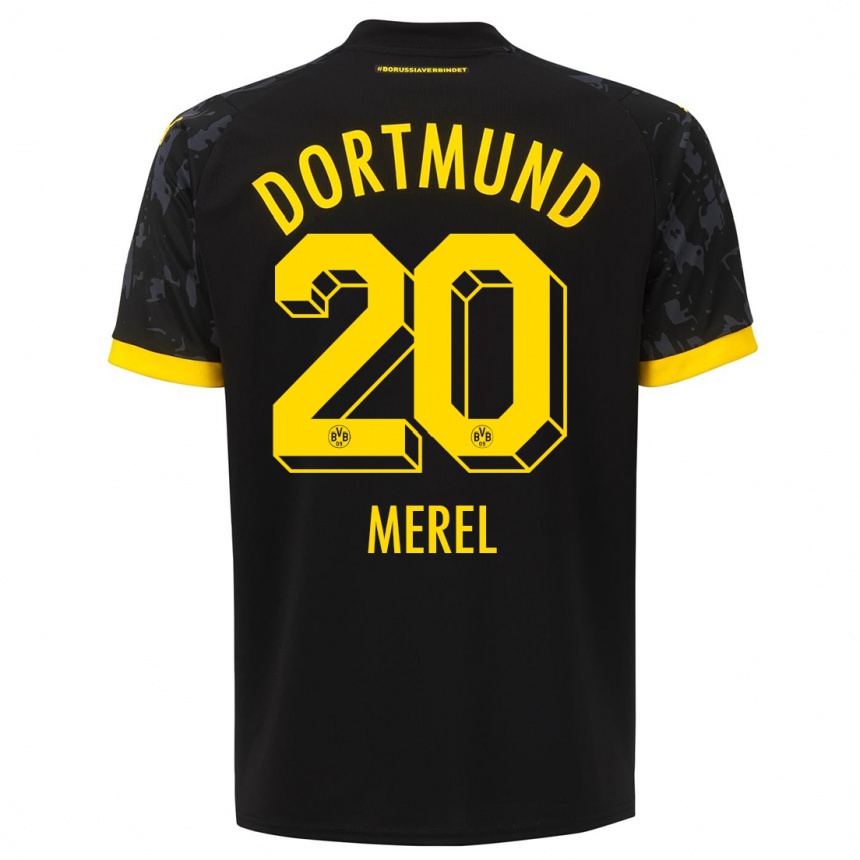 Kids  Freriks Merel #20 Black Away Jersey 2023/24 T-Shirt