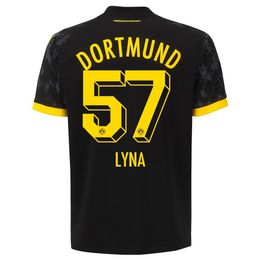 Kids  Schwarz Lyna #57 Black Away Jersey 2023/24 T-Shirt