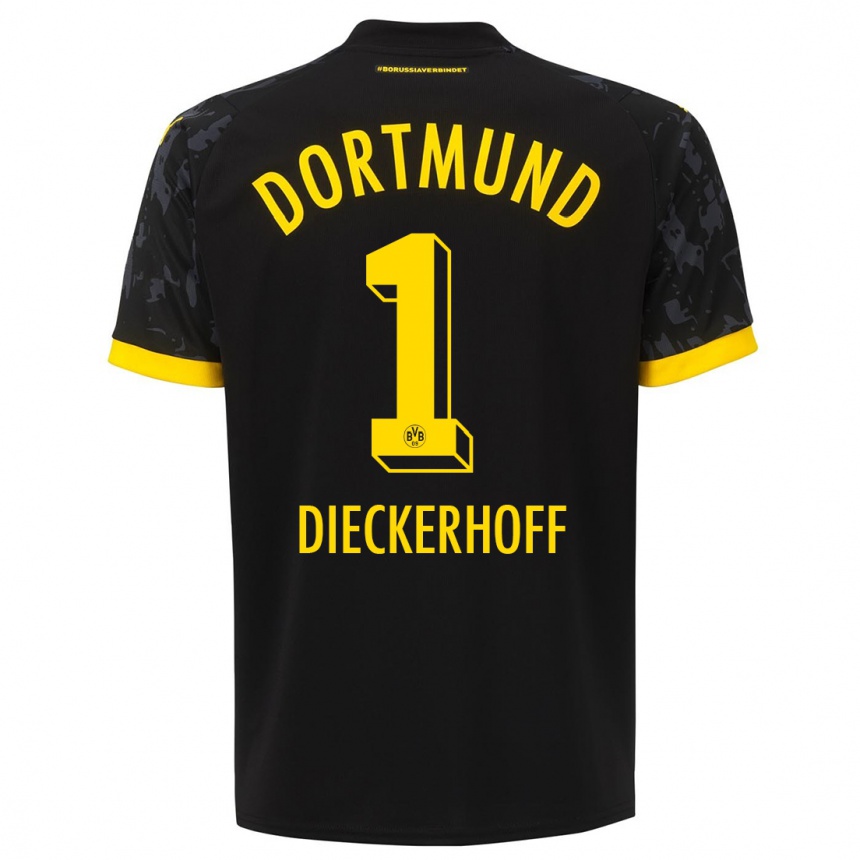 Kids  Max Dieckerhoff #1 Black Away Jersey 2023/24 T-Shirt