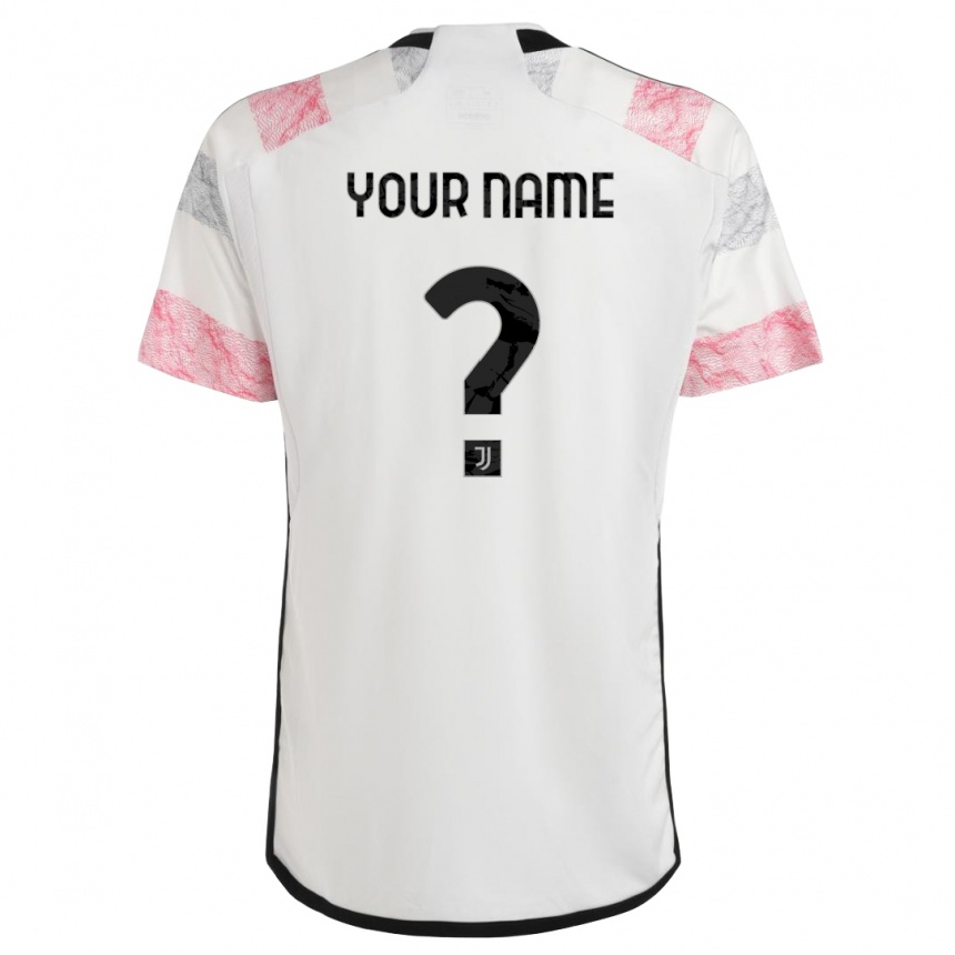 Kids  Your Name #0 White Pink Away Jersey 2023/24 T-Shirt