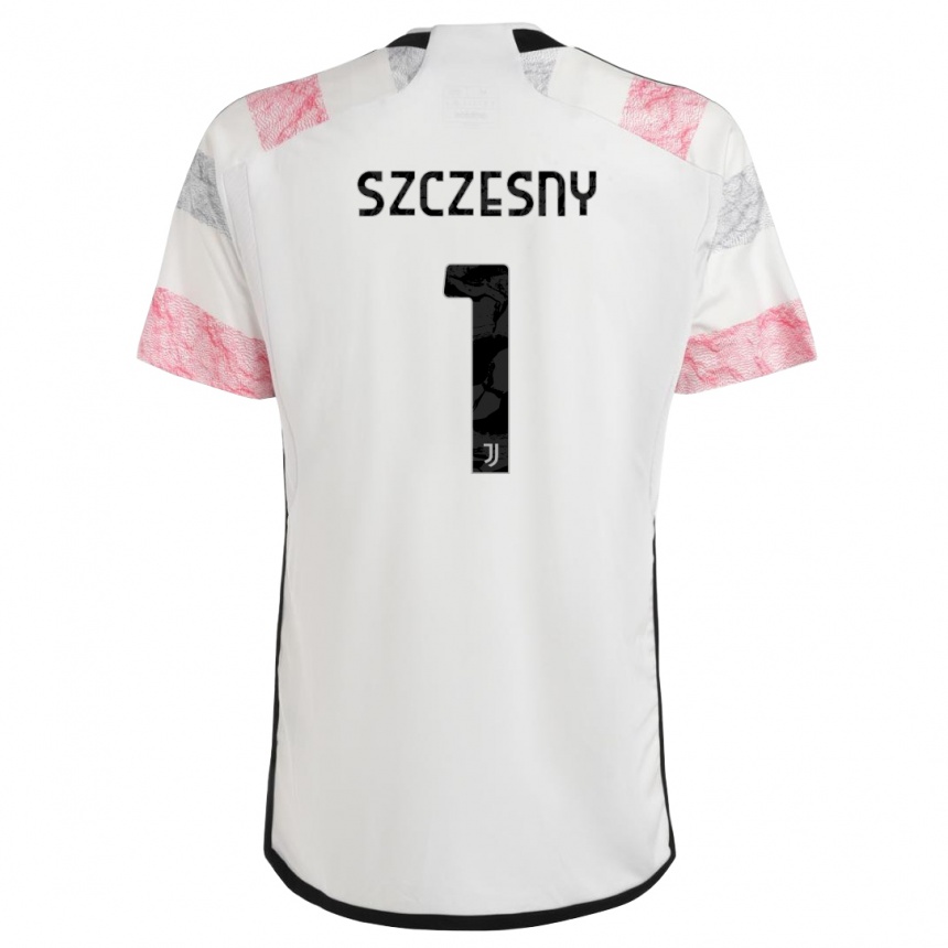 Kids  Wojciech Szczesny #1 White Pink Away Jersey 2023/24 T-Shirt