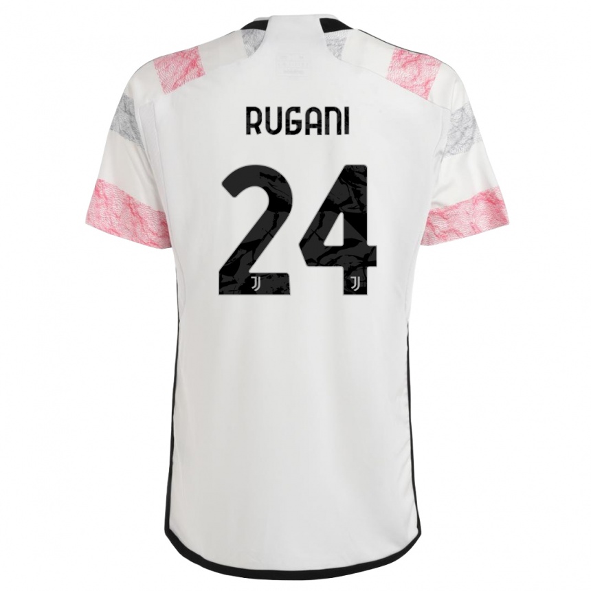 Kids  Daniele Rugani #24 White Pink Away Jersey 2023/24 T-Shirt