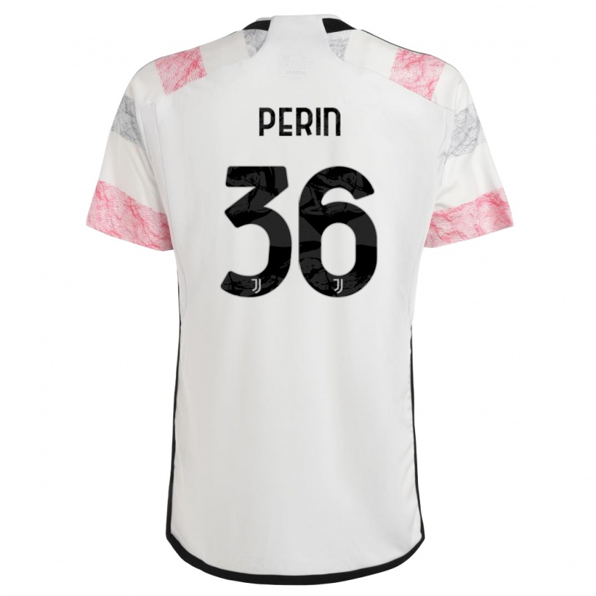 Kids  Mattia Perin #36 White Pink Away Jersey 2023/24 T-Shirt