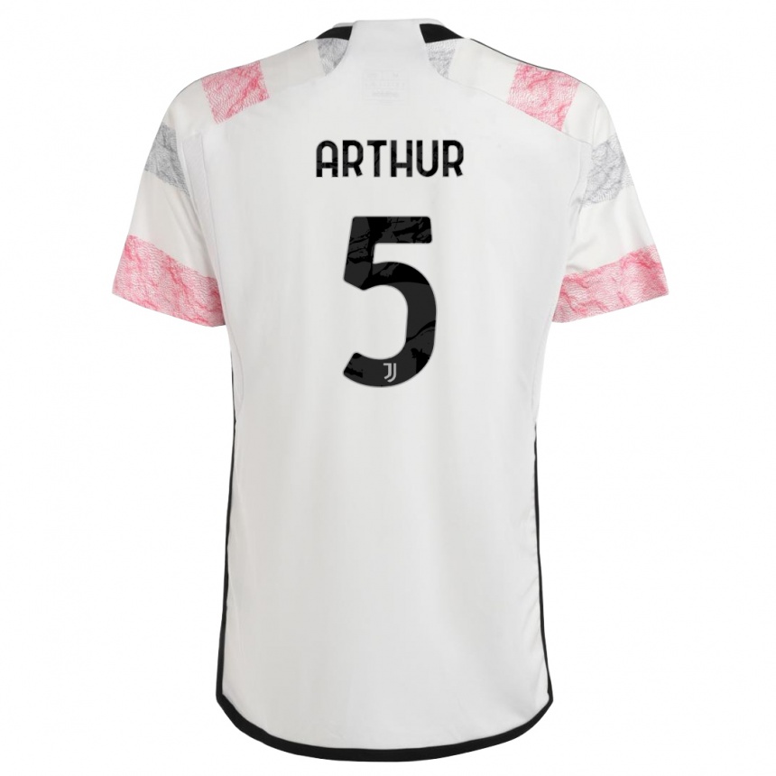 Kids  Arthur #5 White Pink Away Jersey 2023/24 T-Shirt