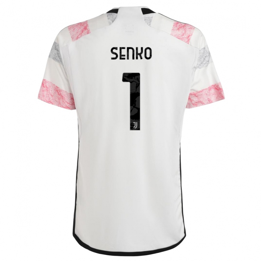 Kids  Zsombor Senko #1 White Pink Away Jersey 2023/24 T-Shirt