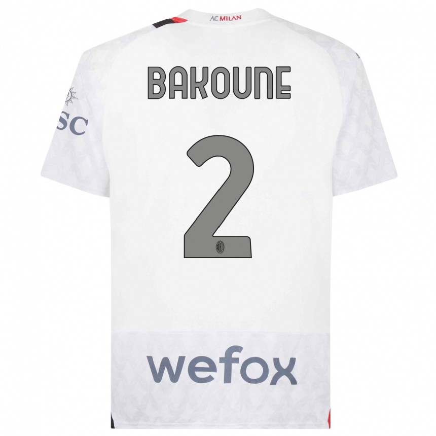 Kids  Adam Bakoune #2 White Away Jersey 2023/24 T-Shirt