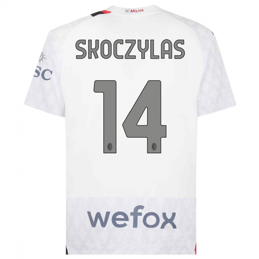 Kids  Mateusz Skoczylas #14 White Away Jersey 2023/24 T-Shirt