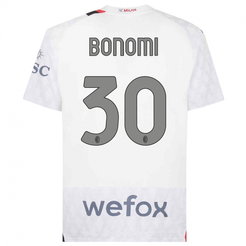 Kids  Alessandro Bonomi #30 White Away Jersey 2023/24 T-Shirt