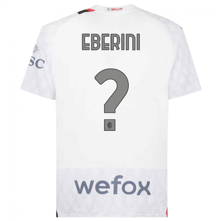 Kids  Daniele Eberini #0 White Away Jersey 2023/24 T-Shirt