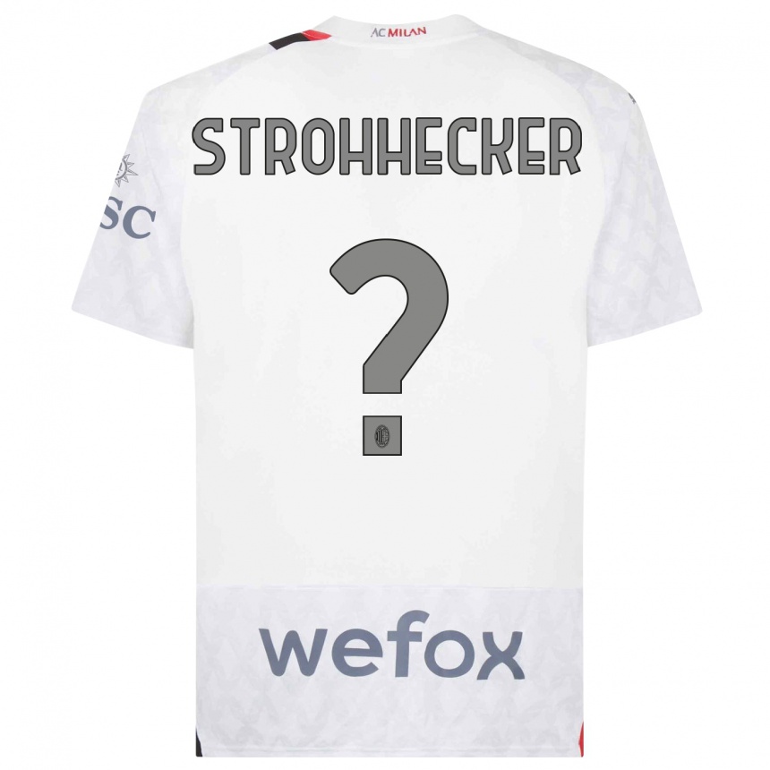 Kids  Riccardo Strohhecker #0 White Away Jersey 2023/24 T-Shirt