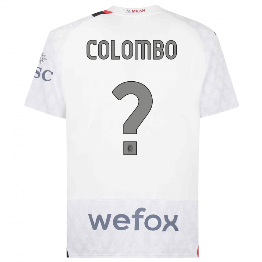 Kids  Federico Colombo #0 White Away Jersey 2023/24 T-Shirt