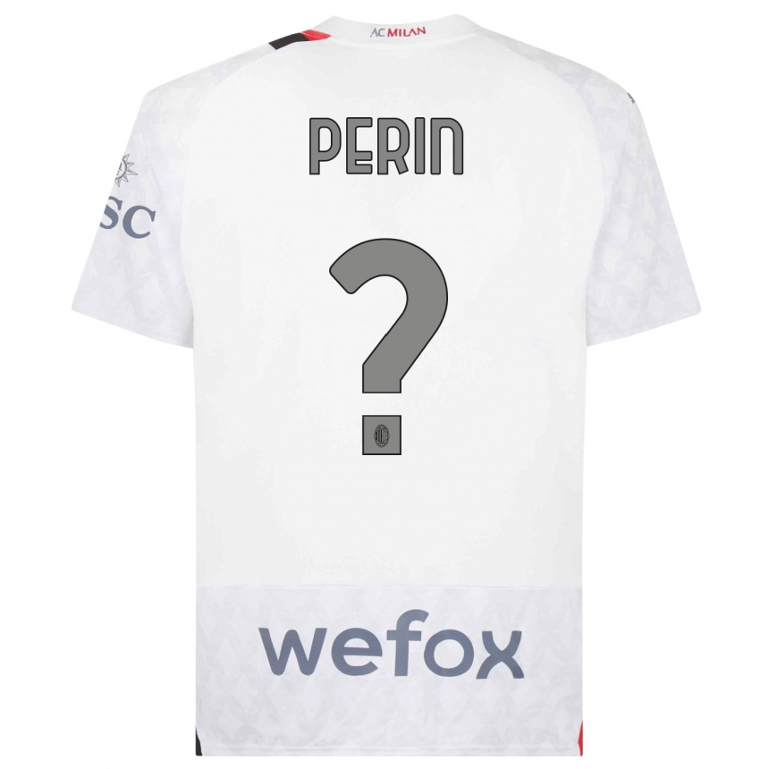 Kids  Ernesto Perin #0 White Away Jersey 2023/24 T-Shirt