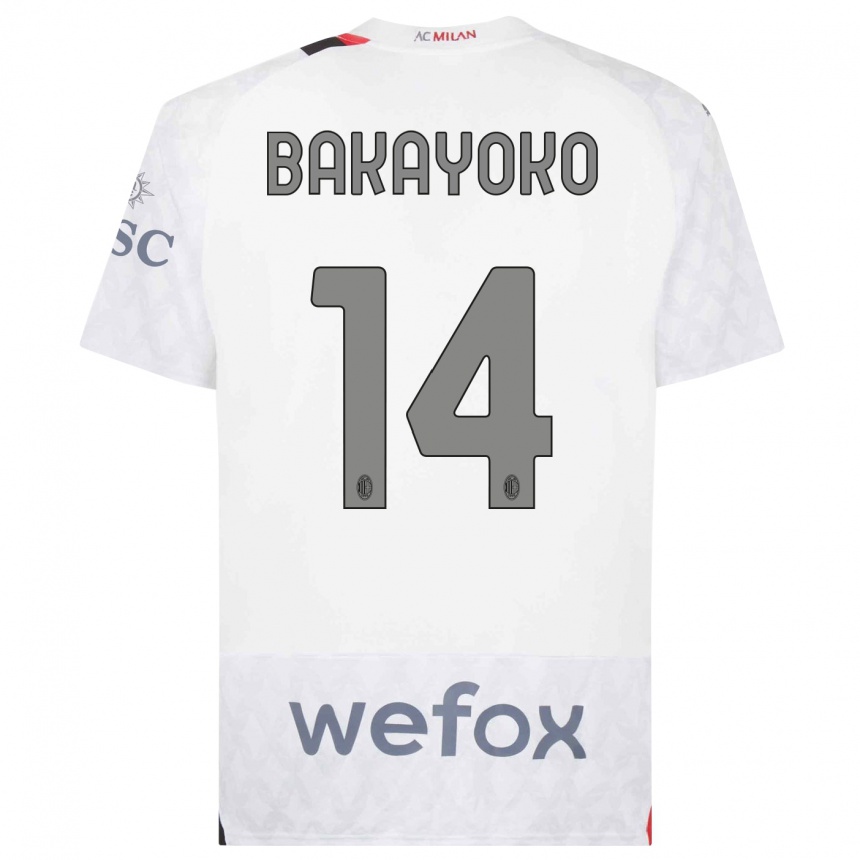 Kids  Tiemoue Bakayoko #14 White Away Jersey 2023/24 T-Shirt