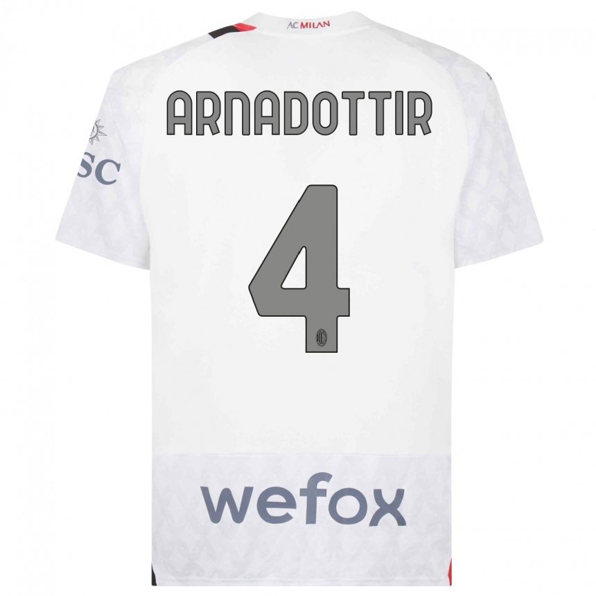 Kids  Guony Arnadottir #4 White Away Jersey 2023/24 T-Shirt