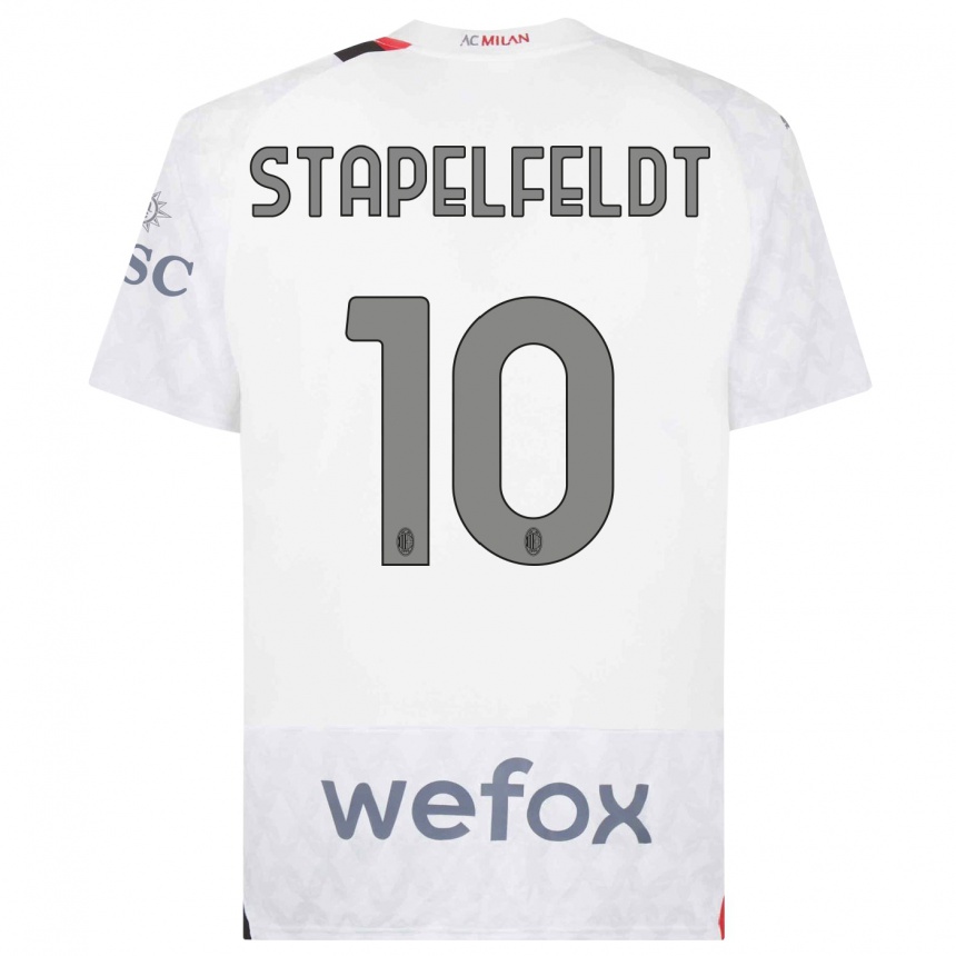 Kids  Nina Stapelfeldt #10 White Away Jersey 2023/24 T-Shirt