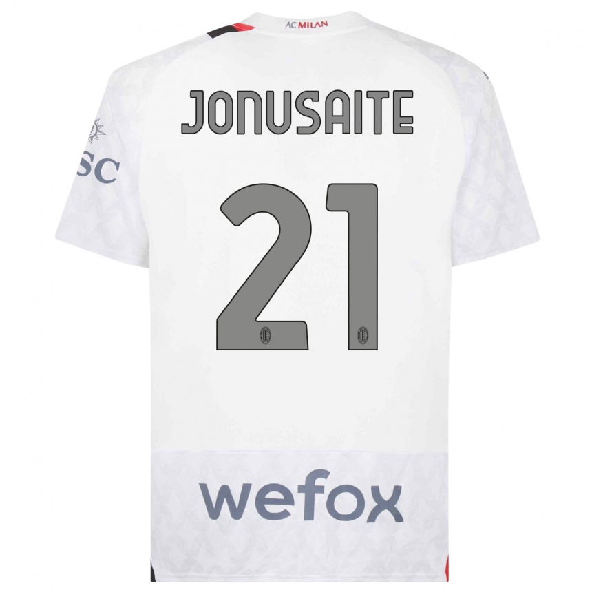 Kids  Rimante Jonusaite #21 White Away Jersey 2023/24 T-Shirt