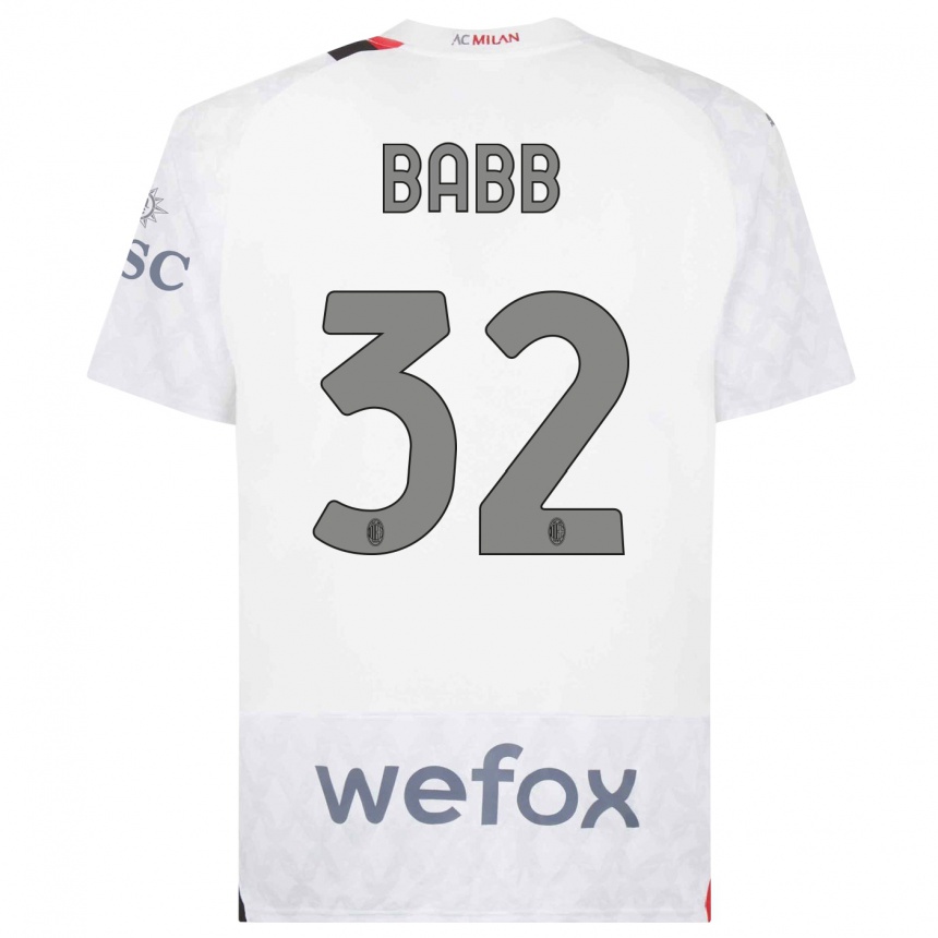 Kids  Selena Delia Babb #32 White Away Jersey 2023/24 T-Shirt