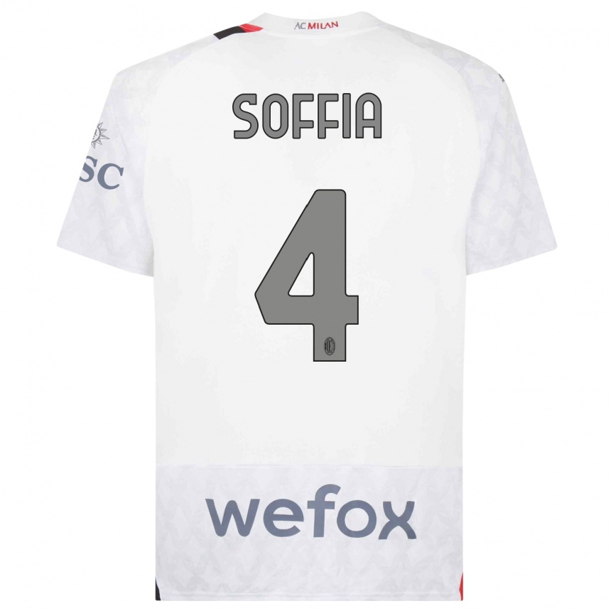 Kids  Angelica Soffia #4 White Away Jersey 2023/24 T-Shirt