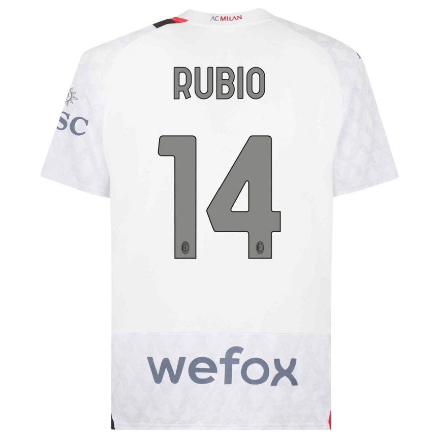 Kids  Silvia Rubio #14 White Away Jersey 2023/24 T-Shirt