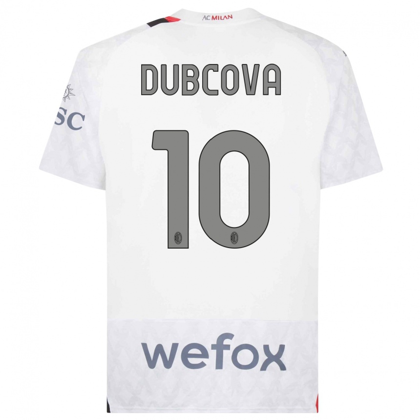 Kids  Kamila Dubcova #10 White Away Jersey 2023/24 T-Shirt