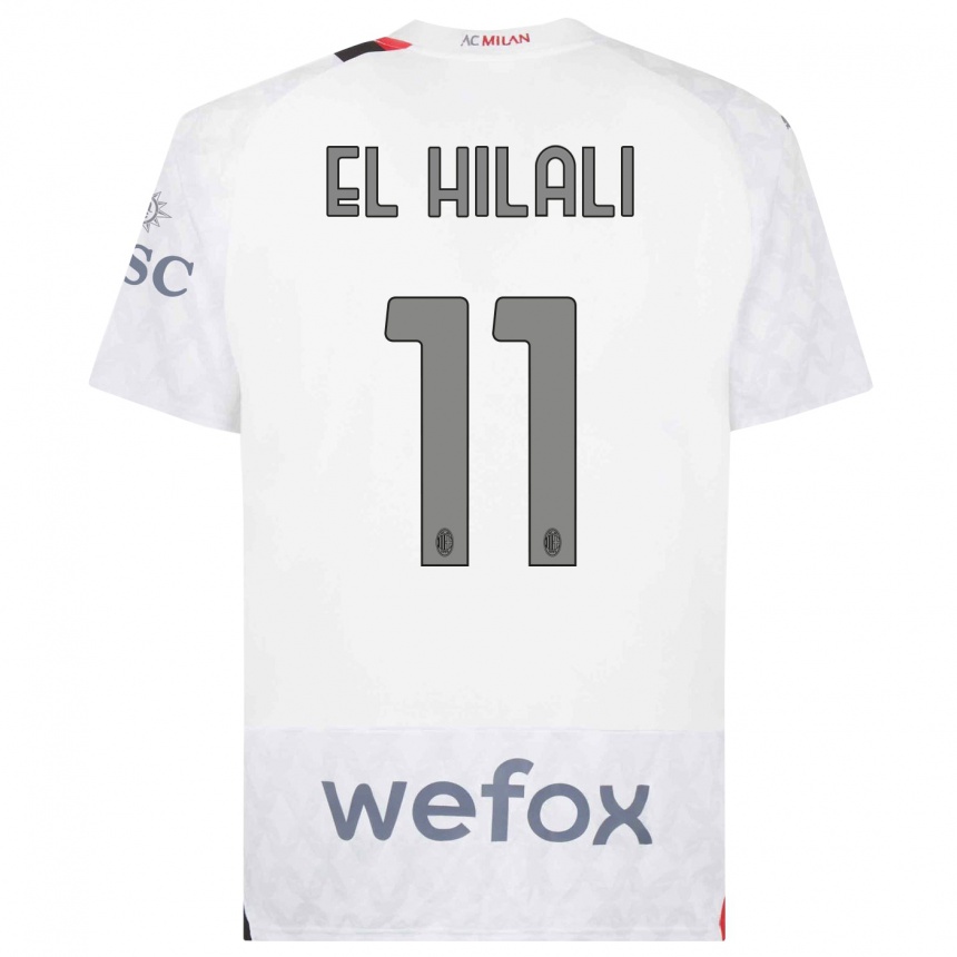 Kids  Youns El Hilali #11 White Away Jersey 2023/24 T-Shirt