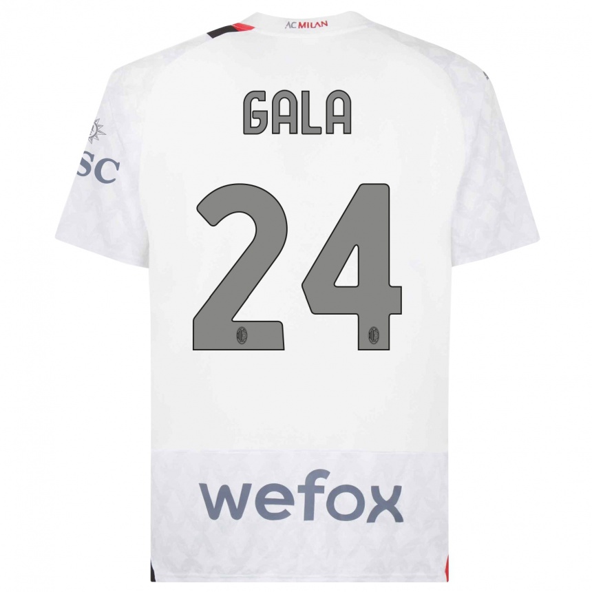 Kids  Antonio Gala #24 White Away Jersey 2023/24 T-Shirt