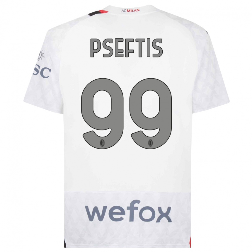 Kids  Fotios Pseftis #99 White Away Jersey 2023/24 T-Shirt