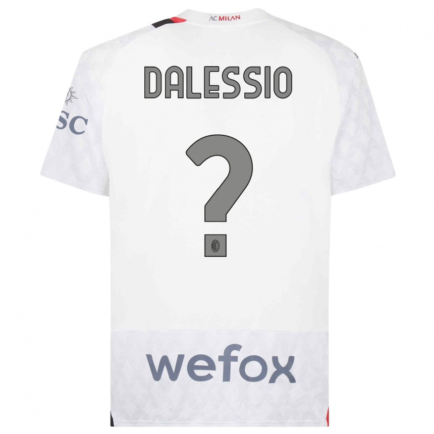Kids  Leonardo Dalessio #0 White Away Jersey 2023/24 T-Shirt