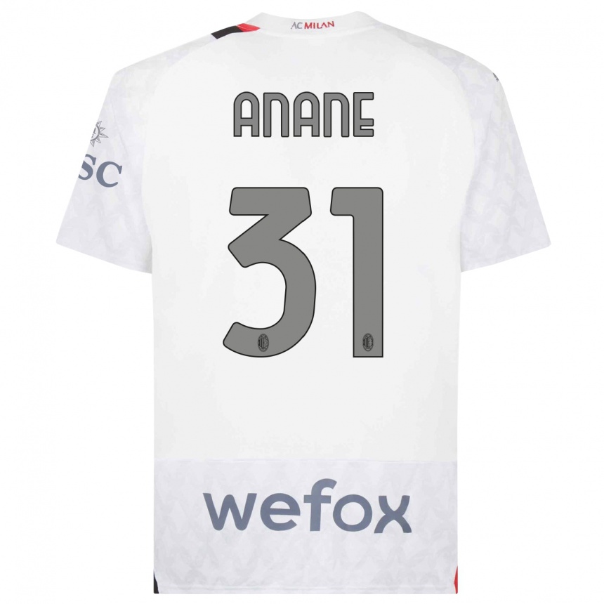 Kids  Emmanuel Anane #31 White Away Jersey 2023/24 T-Shirt