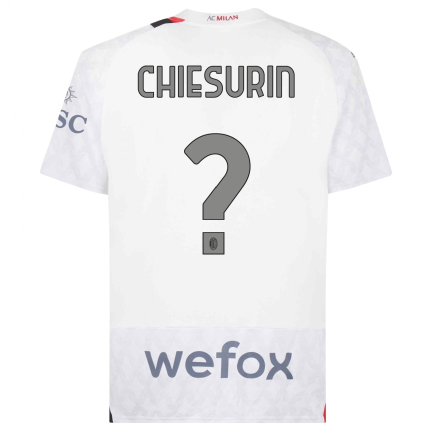 Kids  Alberto Chiesurin #0 White Away Jersey 2023/24 T-Shirt