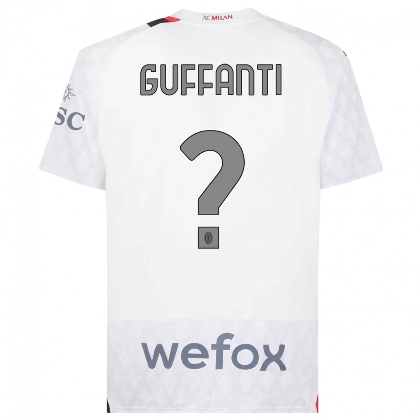 Kids  Alessandro Guffanti #0 White Away Jersey 2023/24 T-Shirt