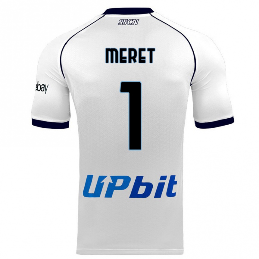 Kids  Alex Meret #1 White Away Jersey 2023/24 T-Shirt