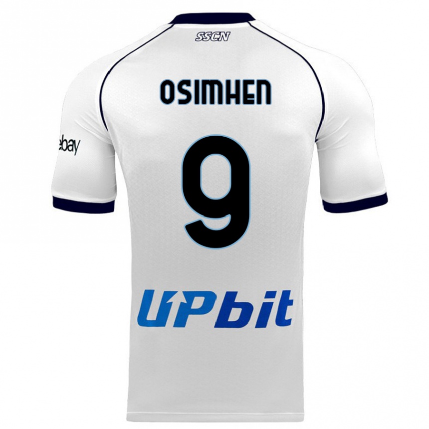 Kids  Victor Osimhen #9 White Away Jersey 2023/24 T-Shirt