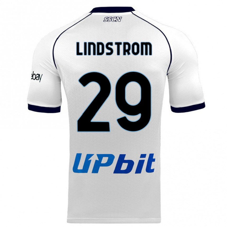 Kids  Jesper Lindstrøm #29 White Away Jersey 2023/24 T-Shirt