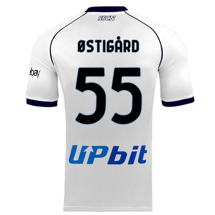 Kids  Leo Ostigard #55 White Away Jersey 2023/24 T-Shirt