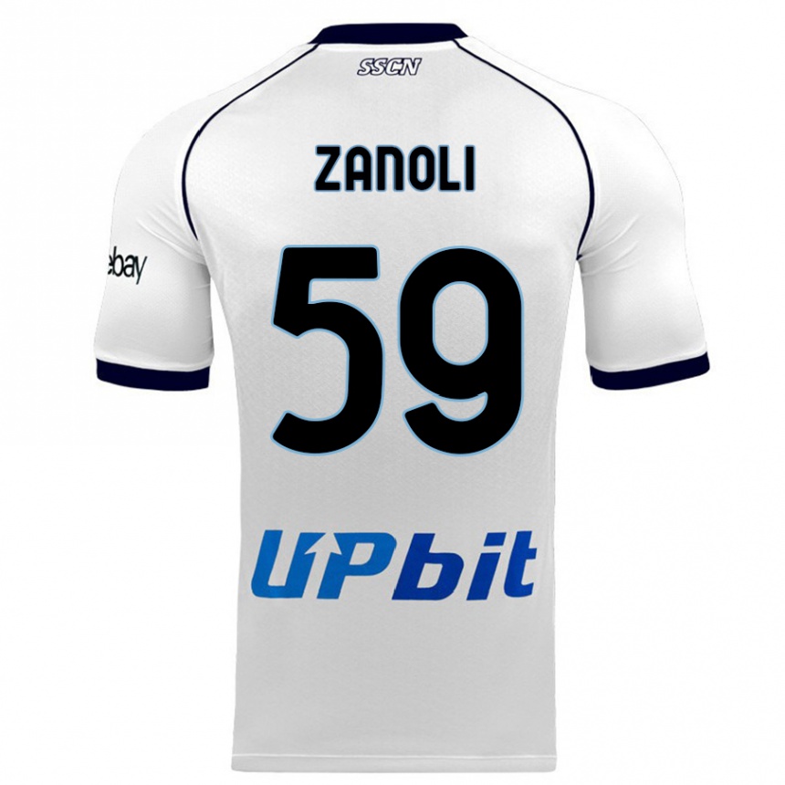 Kids  Alessandro Zanoli #59 White Away Jersey 2023/24 T-Shirt