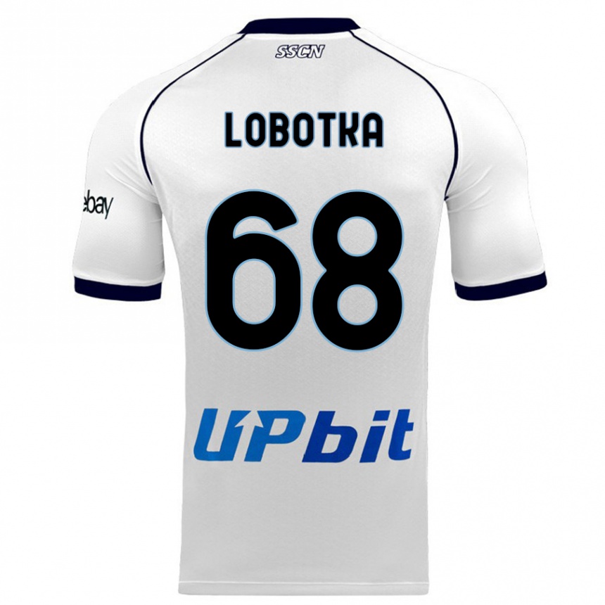 Kids  Stanislav Lobotka #68 White Away Jersey 2023/24 T-Shirt