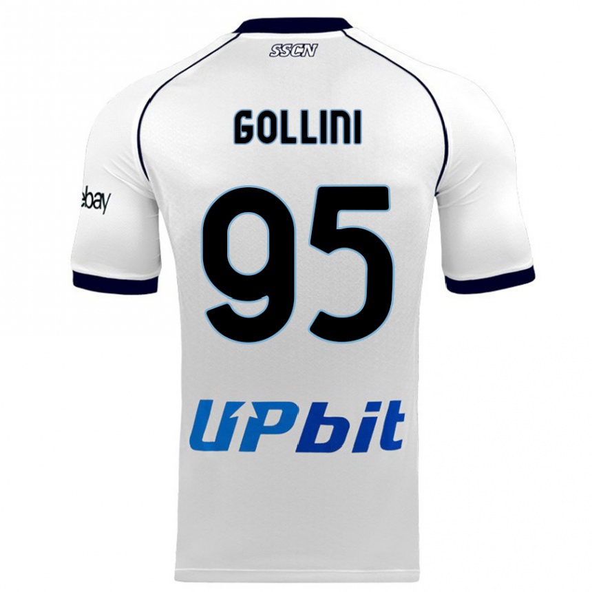 Kids  Pierluigi Gollini #95 White Away Jersey 2023/24 T-Shirt